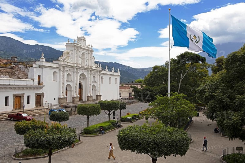 Cathedral of Antigua Guatemala at Plaza Central, Catedral de San José, Old Town, Antigua, Sacatepéquez Department, Guatemala