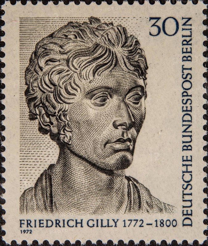 Friedrich David Gilly (1772-1800) was a German architect. Portrait on German postage stamp