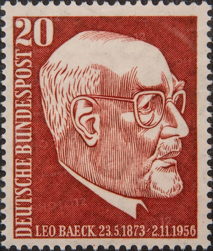 Leo Baeck (1873-1956) a German Jewish rabbi and religious studies writer. Portrait on German postage stamp