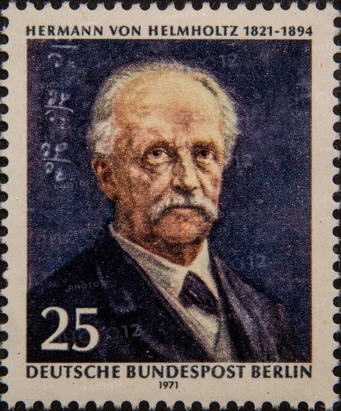 Hermann Ludwig Ferdinand von Helmholtz (1821-1894) was a German physiologist and physicist. Portrait on German postage stamp