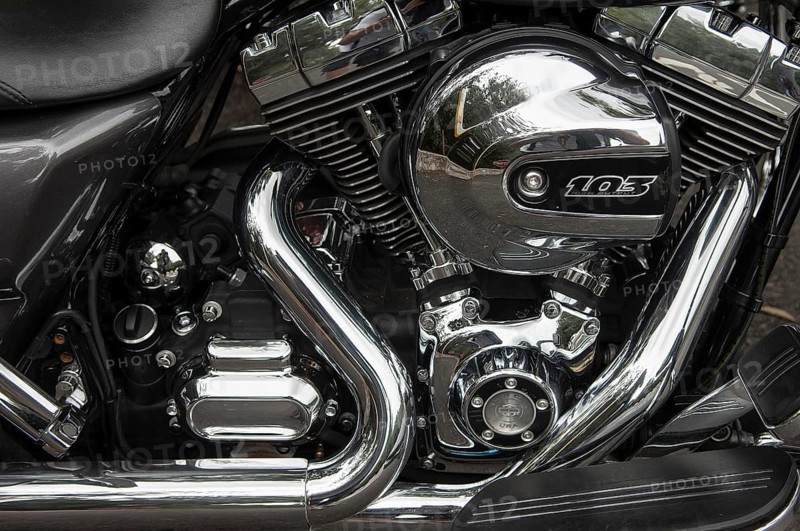 Harley-Davidson with twin cam 103 engine, detailed view