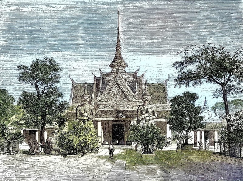 Audience Hall of the King of Siam, Bangkok, Thailand/Audience meeting hall of the King of Siam, Thailand, historic, digitally restored reproduction of an original model from the 19th century, exact original date unknown, subsequently colored