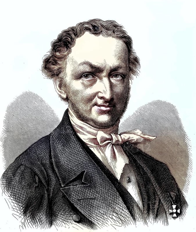 Johannes Franciscus Franz Haniel, 1779 - 1868, German entrepreneur and founder of the company Franz Haniel & Cie. GmbH/Johannes Franciscus Franz Haniel, A German entrepreneur and founder of the company Franz Haniel & Cie. Ltd, historical, digitally restored reproduction of an original model from the 19th century, exact original date unknown, colored later