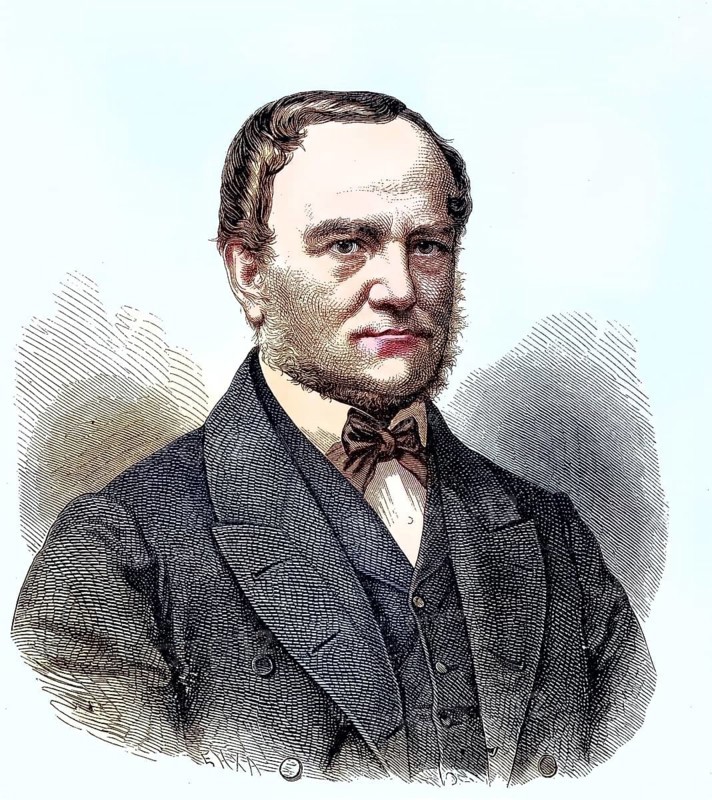 Victor von Bruns, 1812 - 1883, a German surgeon, doctor and medicine/ Victor von Bruns, a German surgeon, Doctor and medical, historical, digitally restored reproduction of an original model from the 19th century, exact original date unknown, subsequently colored