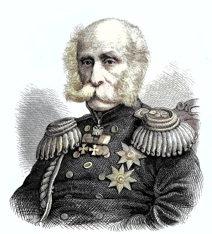 Count Fyodor Petrovich Litke, born Friedrich Benjamin Lütke, 1797 - 1882, Russian navigator, geographer and arctic explorer, Russia/ Count Fyodor Petrovich Litke, born Friedrich Benjamin Lütke, Russian navigator, geographer, and Arctic explorer, Russia, historical, digitally restored reproduction of an original original from the 19th century, exact original date unknown, subsequently colored