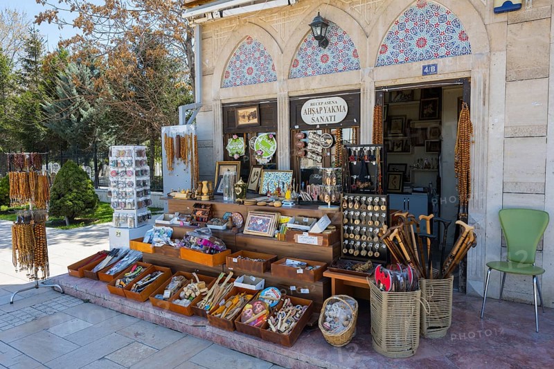 Small shop selling traditional souvenirs and crafts, Konya, Central Anatolia, Turkey