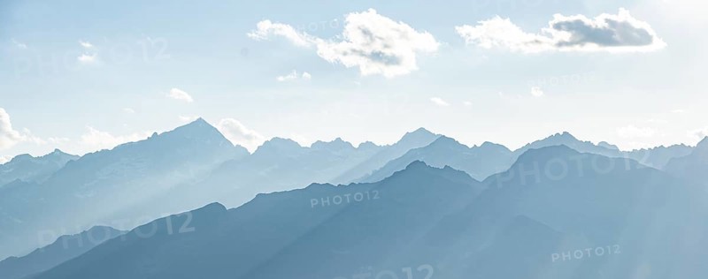 Mountain skyline, Cima Presanella and Adamello-Persanell Alps, Trentino, Italy