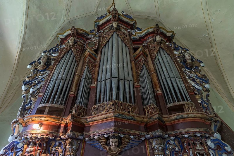 Baroque organ in the abandoned Tobsdorf church, Tobsdorf, Transylvania, Bulgaria