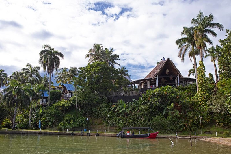 Hotel Villa Caribe on the banks of the Rio Dulce River, Livingston, Izabal Department, Guatemala