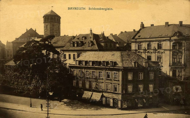 Historical postcard around 1899, Bayreuth, Schlossberglein, Upper Franconia, Bavaria, Germany, digital reproduction of a historical postcard, public domain, from that time, exact date unknown