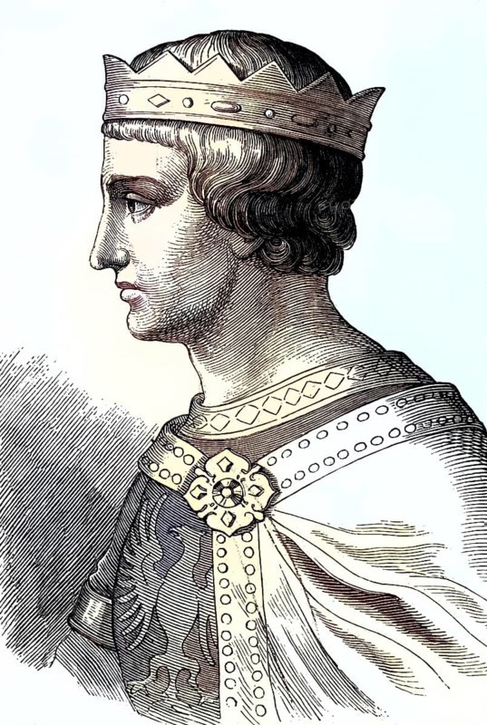 Frederick II (born 26 December 1194, died 13 December 1250) of the Hohenstaufen dynasty. Dezember 1250) aus dem Geschlecht der Staufer war ab 1198 König von Sizilien, ab 1211/12 deutscher König und von 1220 bis zu seinem Tod Kaiser des römisch-deutschen Reiches / Frederick II (born December 26, 1194, died December 13, 1250) of the Hohenstaufen dynasty was king of Sicily from 1198, German king from 1211/12, and emperor of the Roman-German Empire from 1220 until his death, Historisch, digital restaurierte Reproduktion einer Originalvorlage aus dem 19. century, exact original date unknown, subsequently coloured