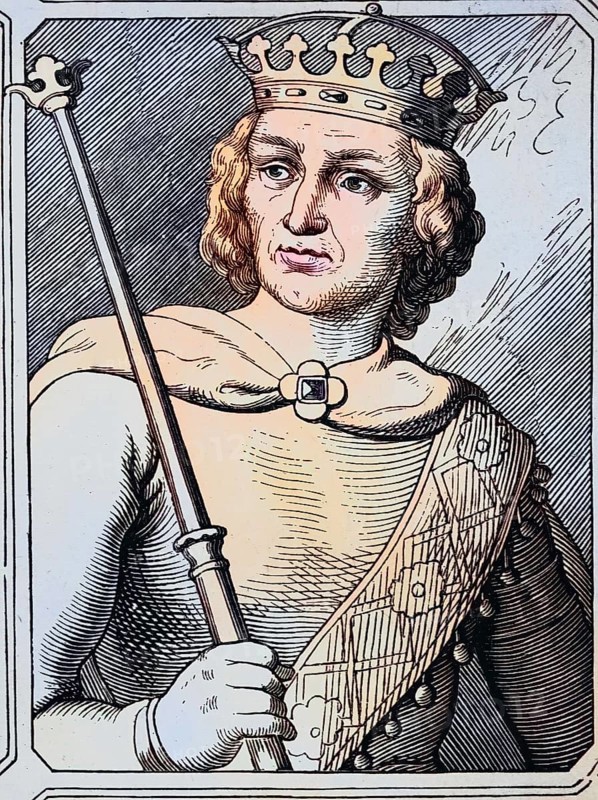 Otto IV von Braunschweig (geboren 1175 oder 1176, gestorben 19. Mai 1218) aus dem Haus der Welfen war von 1198 bis 1218 römisch-deutscher König und von 1209 bis 1218 Kaiser des römisch-deutschen Reiches / Otto IV of Brunswick (born 1175 or 1176, died May 19, 1218) of the House of Guelph was Roman-German king from 1198 to 1218 and emperor of the Roman-German Empire from 1209 to 1218, Historisch, digital restaurierte Reproduktion einer Originalvorlage aus dem 19. century, exact original date unknown, subsequently coloured