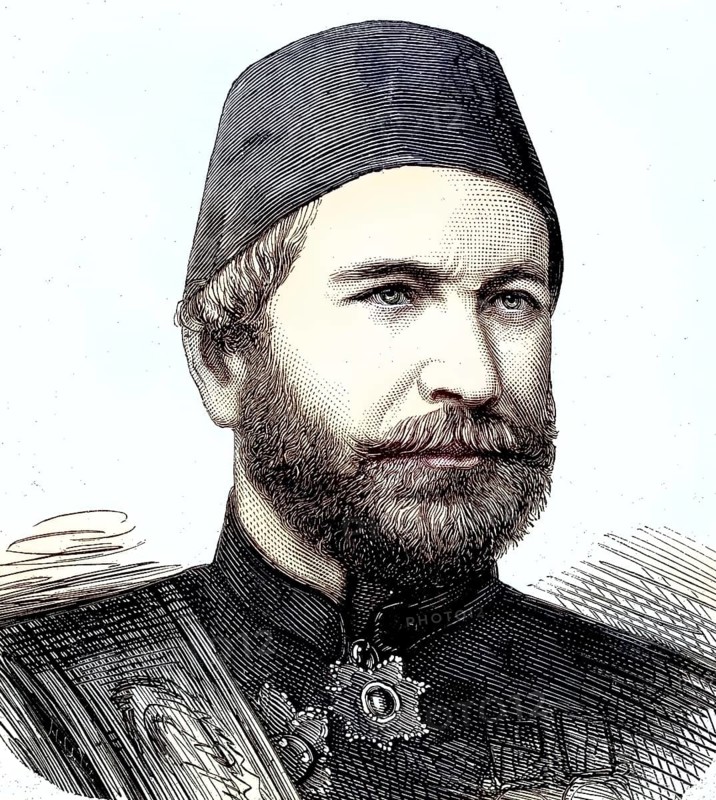 Mehmed Ali Pasha, 1827 - 1878, was a German-born Ottoman soldier, Turkey, Army of the Danube/Mehmed Ali Pasha, was a German-born Ottoman soldier, Turkey, Army of the Danube, historical, digitally restored reproduction of an original model from the 19th century, exact original date unknown, subsequently colored