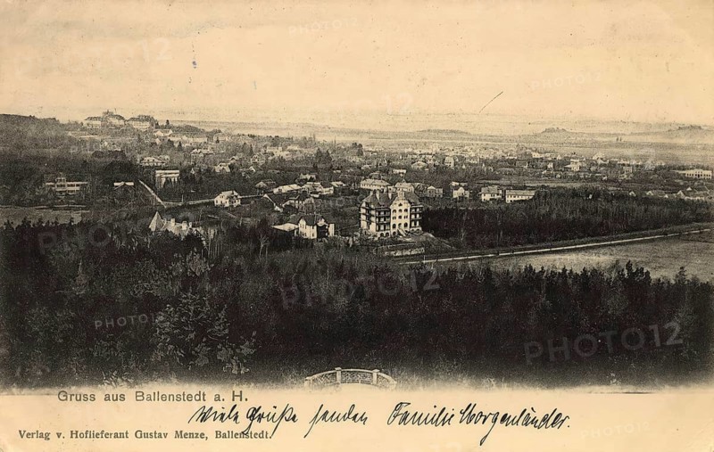 Historical postcard around 1900, Ballenstedt im Harz, Harz district in Saxony-Anhalt, Germany, digital reproduction of a historic postcard, public domain, from that time, exact date unknown