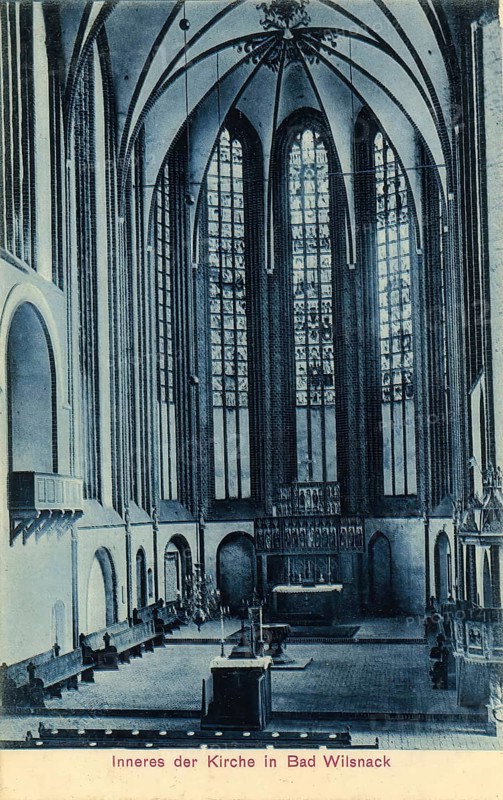 Historical postcard around 1910, Bad Wilsnack, church interior, country town and a historic pilgrimage site in the district of Prignitz in northwestern Brandenburg, Germany, digital reproduction of a historic postcard, public domain, from that time, exact date unknown
