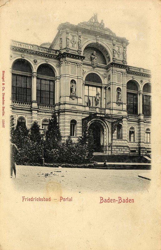 Historical postcard around 1910, Baden-Baden, Friedrichsbad, spa town in the Black Forest, Baden-Württemberg, Germany, digital reproduction of a historic postcard, public domain, from that time, exact date unknown