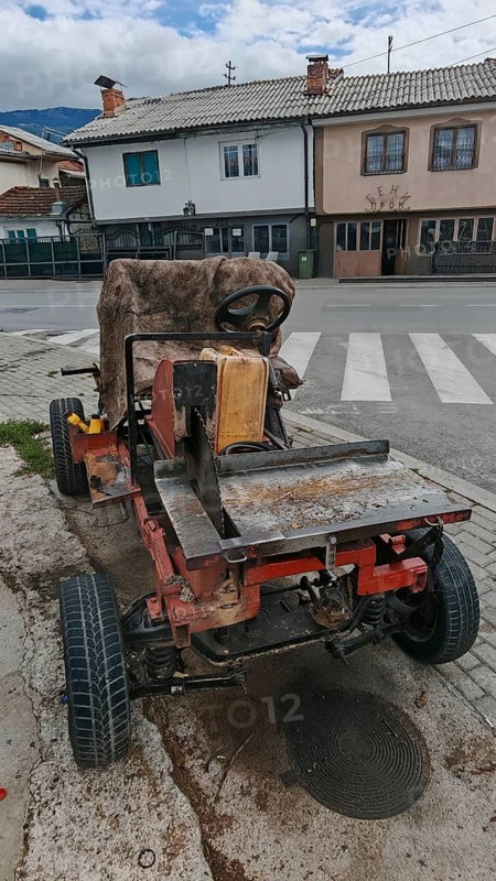 Special vehicle mobile saw, abandoned, rusted, quirky, old car, roadside vehicle, Ohrid, North Macedonia