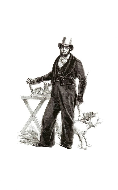 Types from Holland around 1841, De Hondendokter, Dog Doctor, Veterinarian, Netherlands, authentic, digitally restored reproduction from a 19th century model, exact date of presentation unknown, historical
