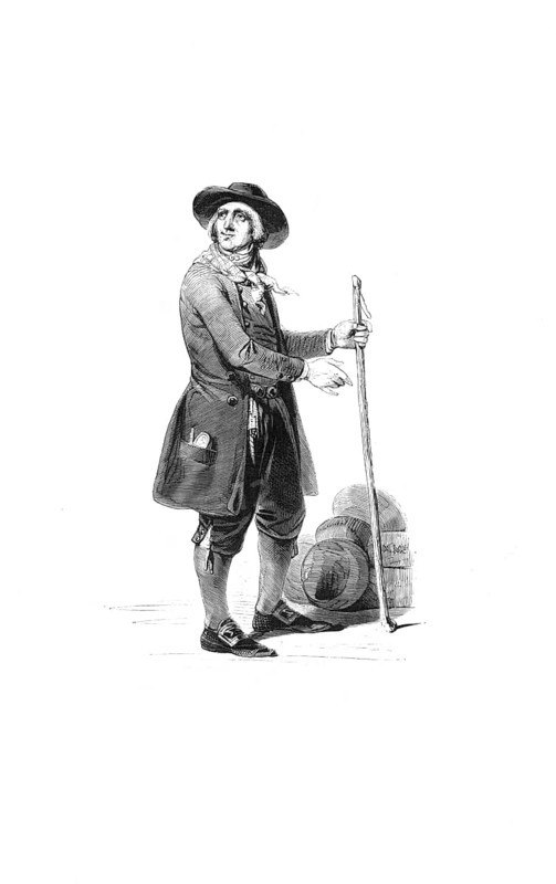 Types from Holland around 1841, De Noord-Hollandse boer, The North Dutch Farmer, Netherlands, authentic, digitally restored reproduction from a 19th century model, exact date of depiction unknown, historical