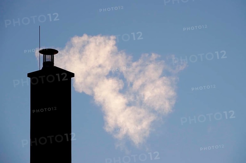 Waste gases from a heating system in winter, Germany