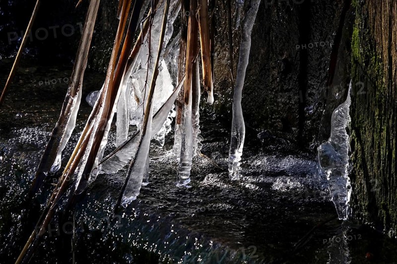 Ice on a watercourse, winter, Germany