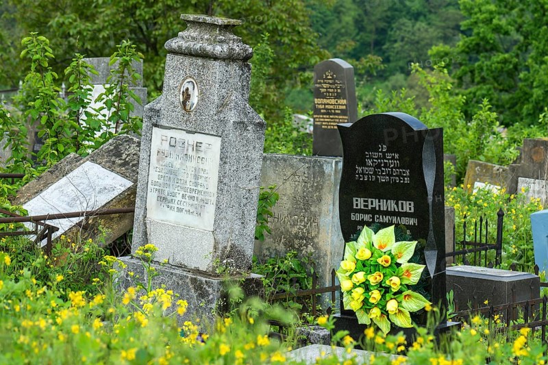 Tombstones at the Jewish cemetery, since 1866, Czernowicz, Bukovina, Ukraine