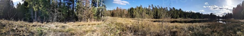 A vast landscape with meadows and forests under a blue sky, Franconian Forest nature park Park