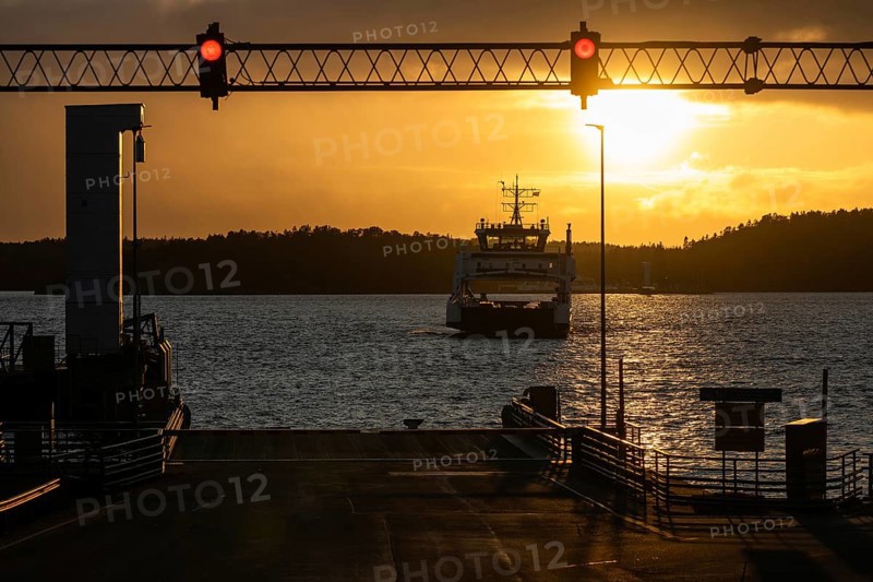 Cars waiting for ferry between Skagsudden and Pargas, Archipelago, Southwest Coast, Finland