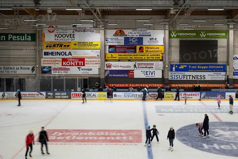 Skater in ice rink, Heinola, Finland