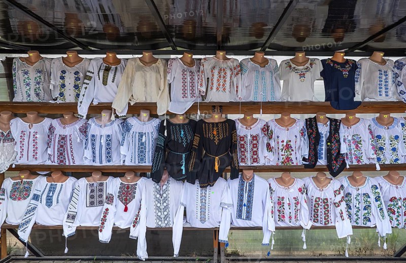 Traditional embroidered blouses as souvenirs, Vorone?, Buckowina, Romania
