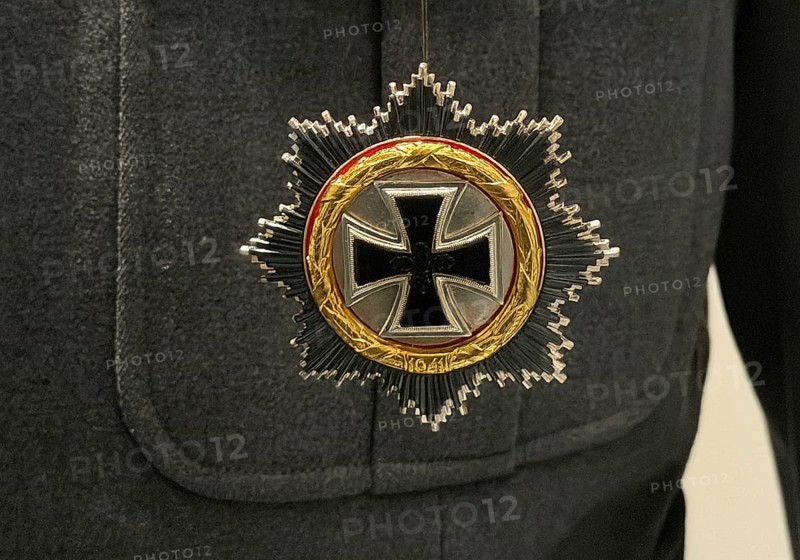 The Iron Cross, official symbol on the Bundeswehr uniform from 1956, detail, House of History, Bonn, North Rhine-Westphalia, Germany