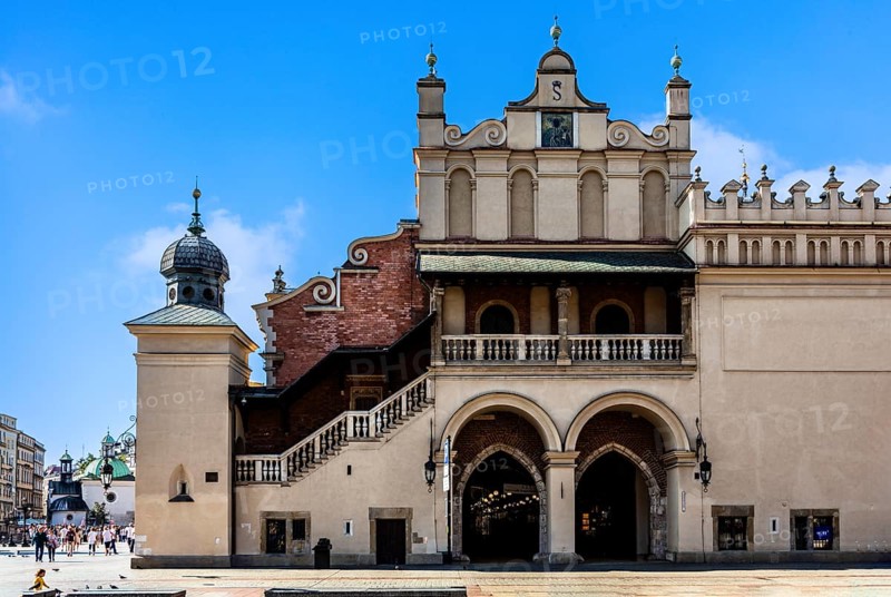Rynek with Cloth Hall, from 13th century, Main Market Square, city landmark, Krakow, Poland