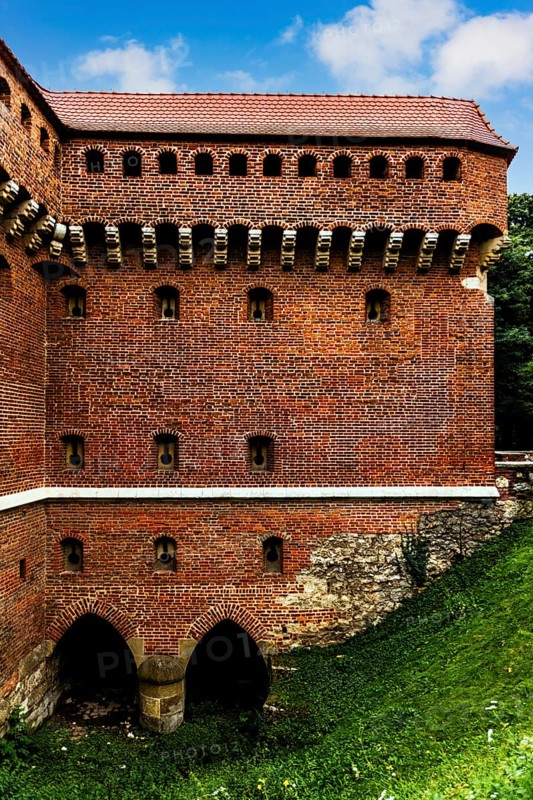 Barbican, largest defensive structure in Europe in front of the city wall, 1499, Krakow, Poland