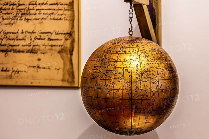 Jagiellonian globe, first globe, with the newly discovered America, Copernicus Room, Collegium Maius oldest building of the Jagellonian University, 1364, Krakow, Poland