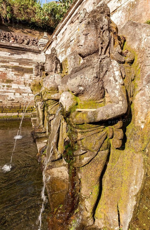 Ritual swimming pool at Goa Gajah elephant cave, archaeological site and sanctuary of Balinese Hinduism, 11th century, Bali, Indonesia