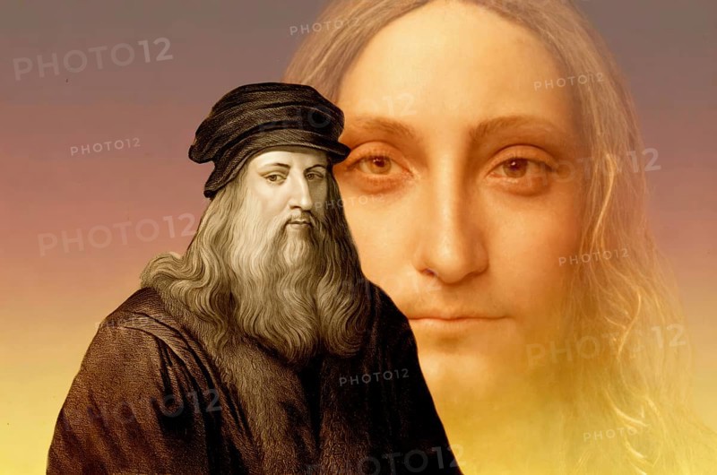 Leonardo da Vinci, 1452 - 1519, Italian painter, sculptor, architect and engineer, the painting Salvator Mundi, Savior of the World, digitally edited