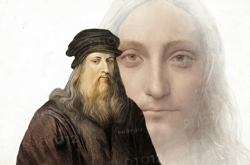 Leonardo da Vinci, 1452 - 1519, Italian painter, sculptor, architect and engineer, the painting Salvator Mundi, Savior of the World, digitally edited