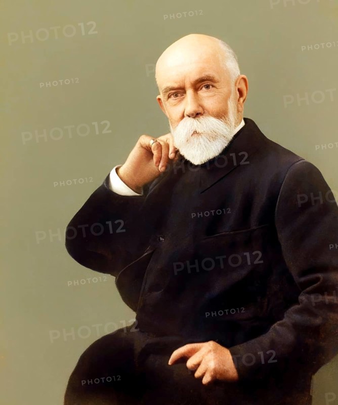 A portrait of Thomas Burberry, 1835 – 1926, an English fashion designer and the founder of the Burberry fashion house
