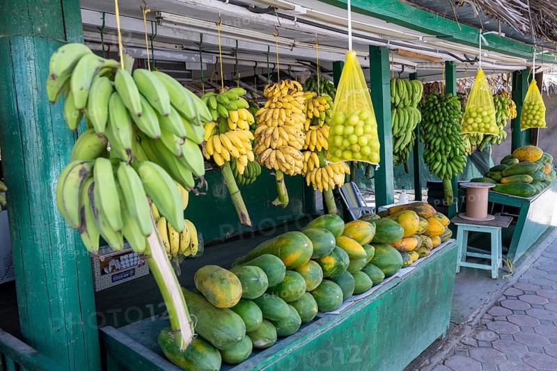 Fruit stand with bananas, Oman