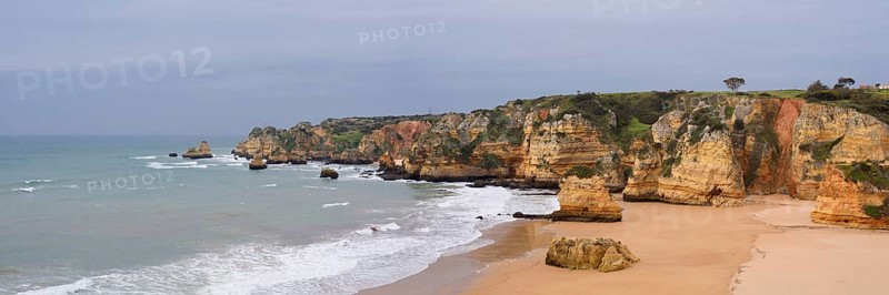 Beach and rocky coast, Praia Dona Ana, Lagos, Algarve, Portugal
