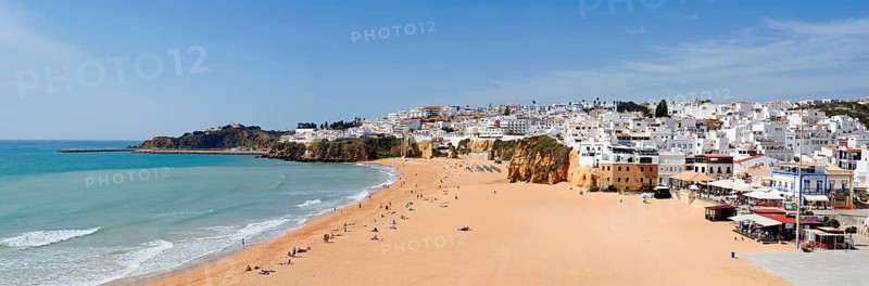 Praia dos Pescadores beach and city view of Albufeira, Algarve, Portugal
