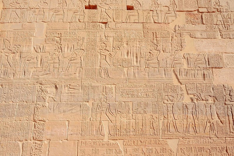 Relief, Philae Temple, UNESCO World Heritage Site, Agilkia Island, Aswan, Nubia, Egypt