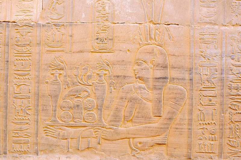 Relief at the double temple of Kom Ombo, Kom Ombo, Egypt