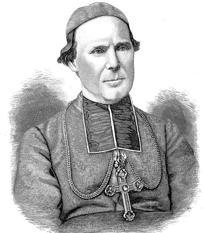 Georg von Kopp (1837 to 1914) was Bishop of Fulda from 1881 to 1887 and later Prince-Bishop of Breslau and Cardinal, authentic, digitally restored reproduction from a 19th century original, exact date of depiction unknown, Historical