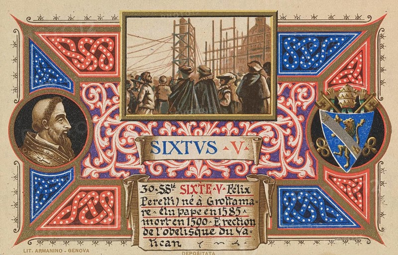 Sixtus V (born 13 December 1521 as Felice Peretti di Montalto in Grottammare, Marche, died 27 August 1590 in Rome) was Pope from 1585 until his death, Illustration, Reproduction from a 19th century original. Authentic, file restored for optimal use, exact date of original unknown, Historical