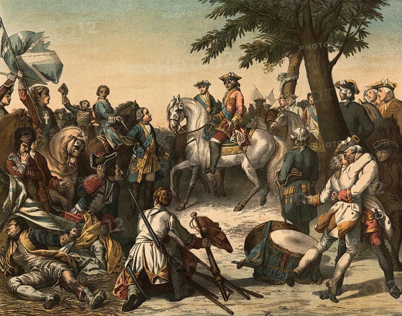 In the reign of Louis XV, the Battle of Fontenoy on May 11, 1745 marked one of France's most important military triumphs in the 18th century, illustration, reproduction from a model from the 19th century. Authentic, file restored for optimal use, exact date of submission unknown, historical