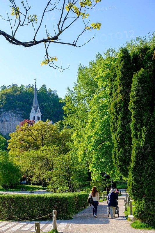 Church in the village, health resort, Bled, Lake Bled, Slovenia