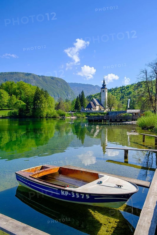 Church of Sv. Janeza Krstnika, Lake Bohinj, Lake Bohinj, Upper Carniola, Slovenia