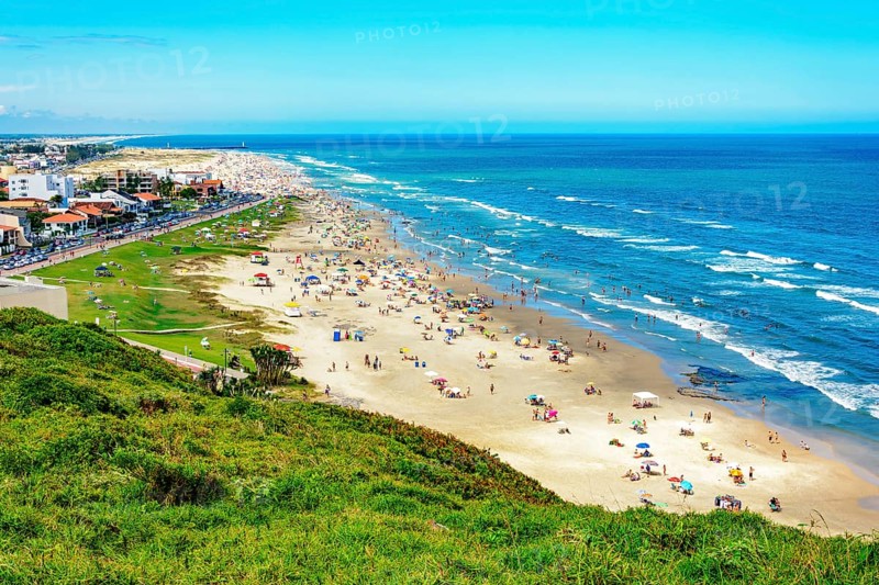 View of Long Beach in the city of Torres, Rio Grande do Sul, bordering Santa Catarina, Torres, Rio Grande do Sul, Brazil
