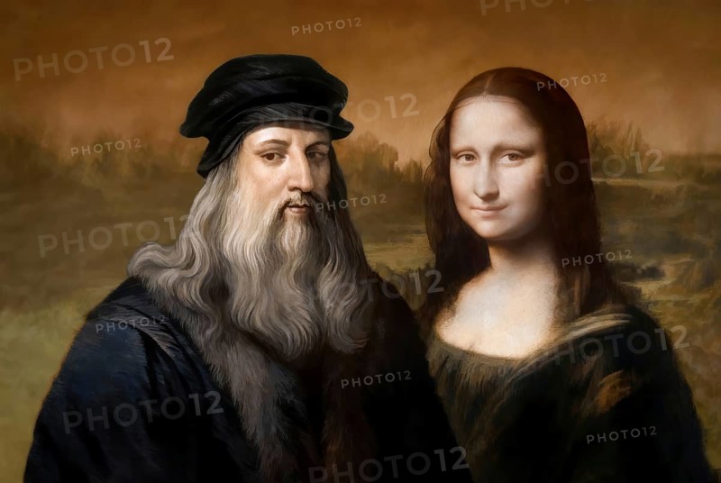 Leonardo da Vinci, 1452 - 1519, Italian painter, sculptor, architect and engineer, the painting la Gioconda, Mona Lisa, digitally edited